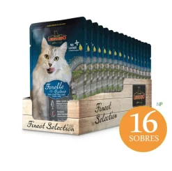 Leonardo Húmedos^Alimento húmedo Trucha y Catnip 85gr x 16 unidades