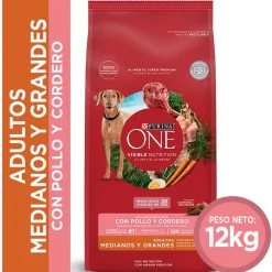 Purina One Adultos (1 A 7 Años)^Alimento para perro PURINA® ONE® Adulto Mediano y Grande Pollo y Cordero