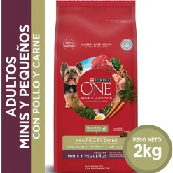 Purina One Adultos (1 A 7 Años)^Alimento seco para perro PURINA® ONE® Adulto Mini y Pequeño Pollo y Carne