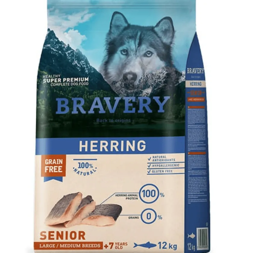 Bravery Senior (+7 Años)^Dog Herring Senior Large/Medium Breed 4kg