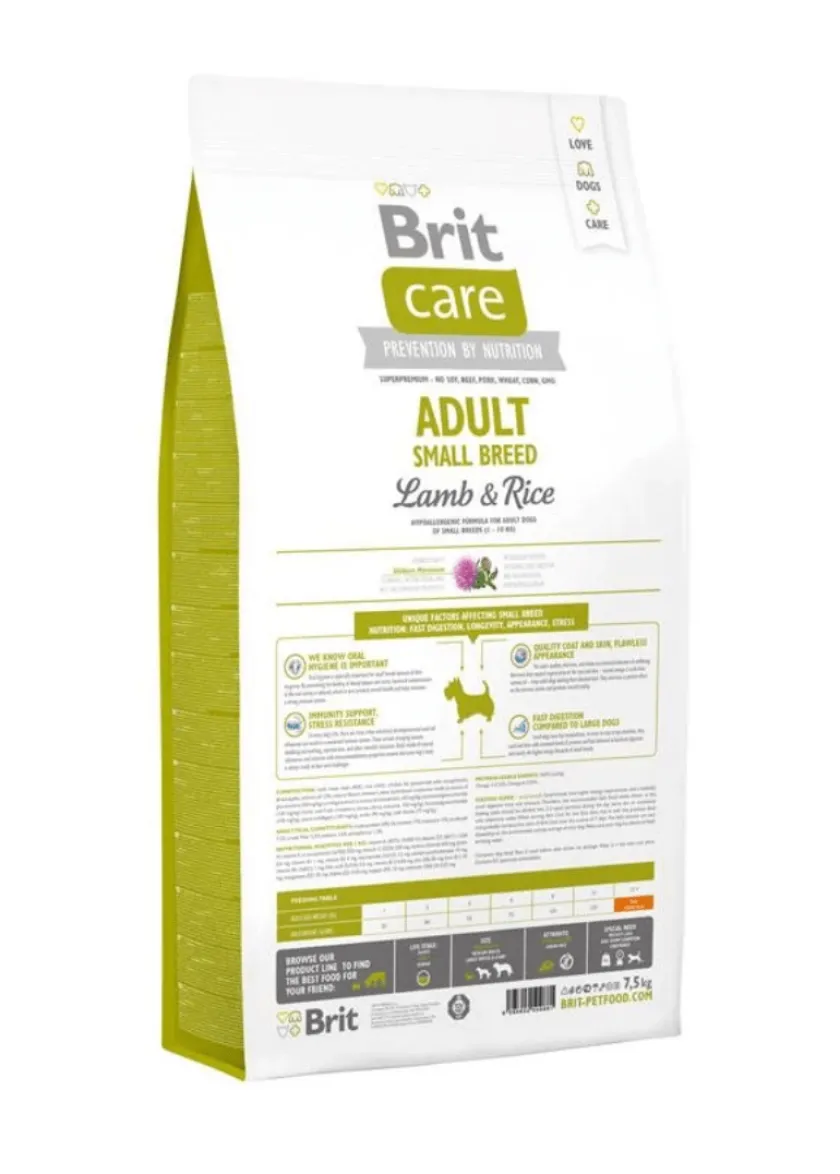 Brit Care Adultos (1 A 7 Años)^Adult Small Breed Lamb & Rice 1kg