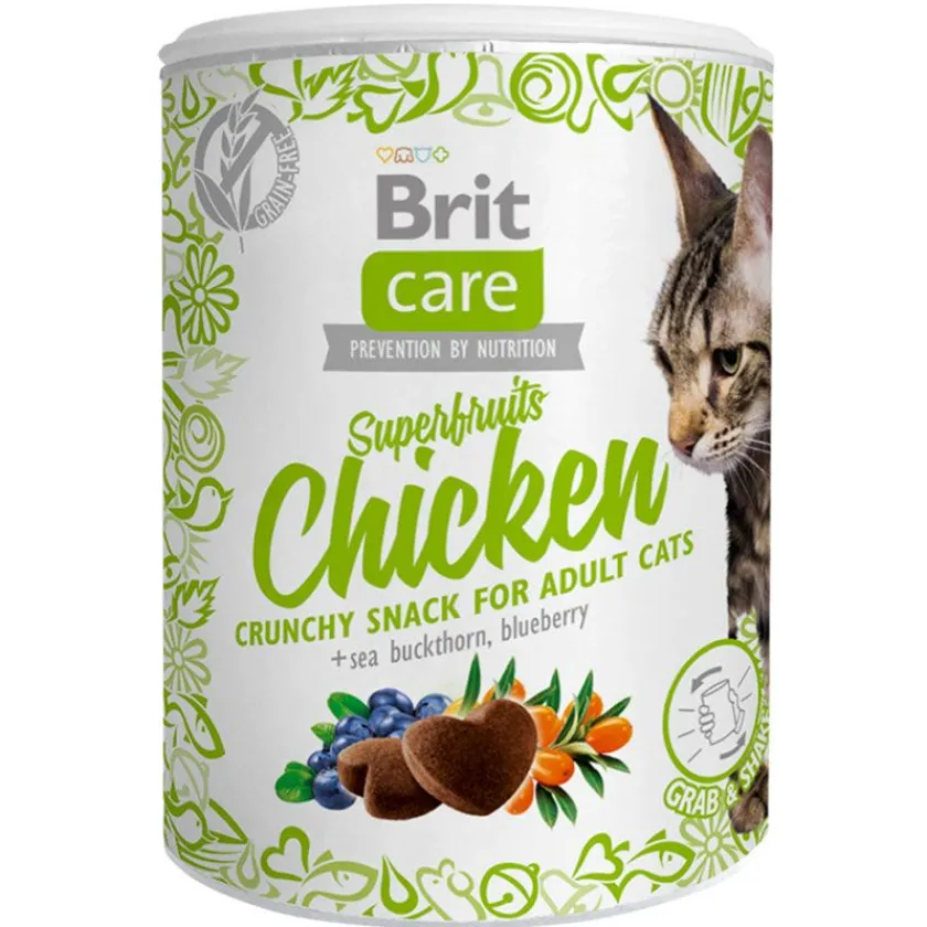 Brit Care Galletas^Cat Snack Superfruits Pollo 100gr