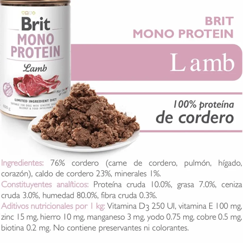Brit Care Húmedos^Mono Protein Cordero 400gr
