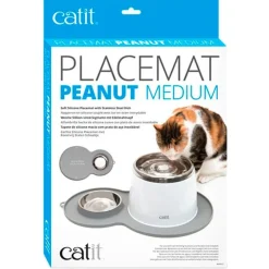 Cat it Comederos Y Fuentes De Agua | Higiene Y Aseo^Alfombra Protectora para Fuente y Plato Gris