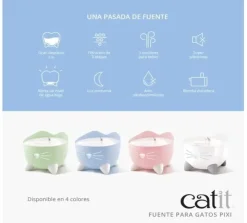 Cat it Comederos Y Fuentes De Agua^Fuente bebedera Pixi 2.5lts Celeste