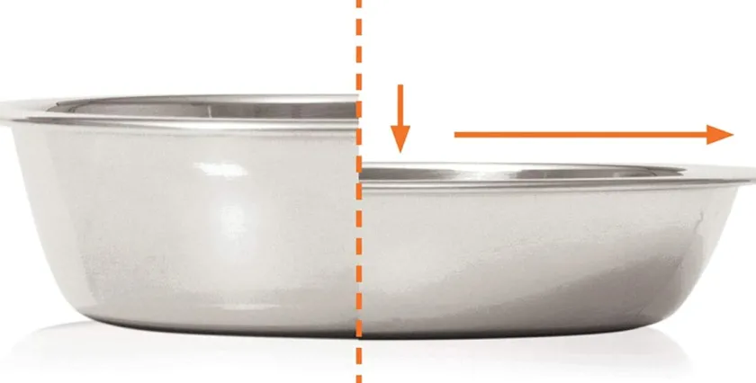 Cat it Comederos Y Fuentes De Agua^Plato Doble Acero Inoxidable con Borde Bajo Color Blanco