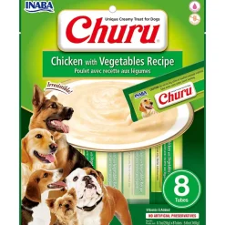 Inaba Húmedos^Churu para perros Sobre 8 Tubitos Sabor Pollo y Vegetales