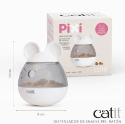 Cat it Comederos Y Fuentes De Agua | Control Peso^Dispensador De Snack Para Gatos Catit PIXI Ratón