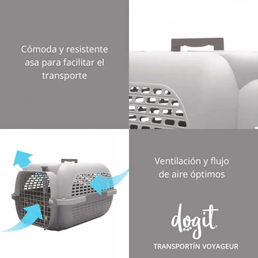 Dog It Casas Y Transportadoras Para Gatos | Casas Y Transportadoras Para Perros^Voyageur Color Fucsia y Gris Oscuro Medium