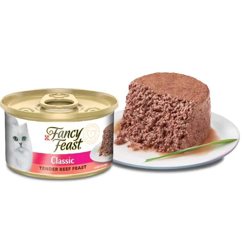 Fancy Feast - Purina Húmedos^Fancy Feast Mousse Carne 85gr x 8 Unidades (Classic Tender Beef)