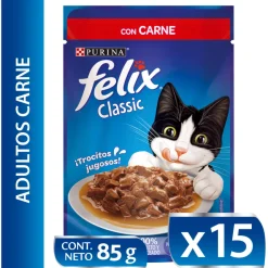 Felix - Purina Húmedos^Felix Adultos Carne en Salsa 85gr Pack 15 Unidades