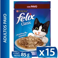 Felix - Purina Húmedos^Felix Adultos Pavo en Salsa 85gr Pack 15 Unidades
