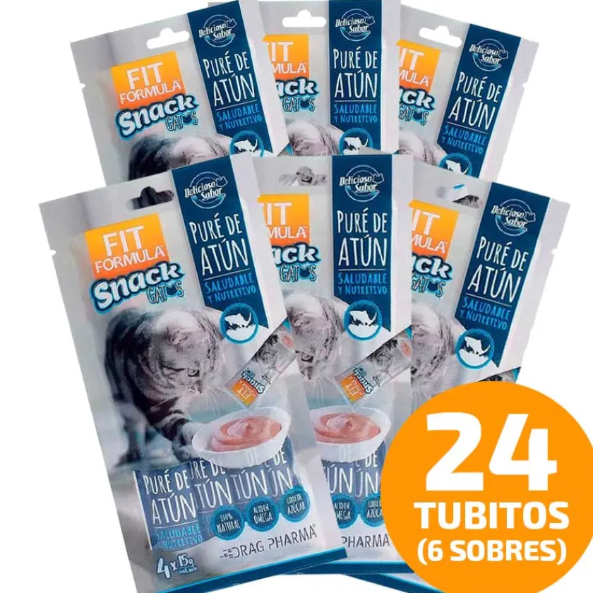 Fit Formula Húmedos^Snack para Gatos Pure de Atún 60gr Pack 6 Sobres