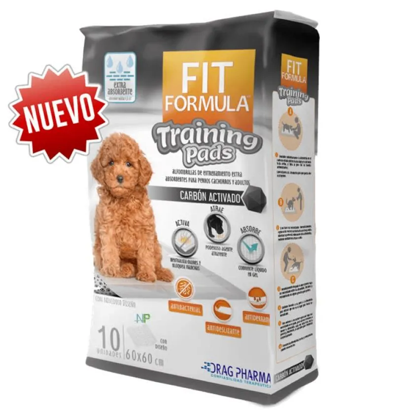 Fit Formula Carpetas De Entrenamiento | Adiestramiento^Training Pads Carbón Activado 60x60cm 10unidades