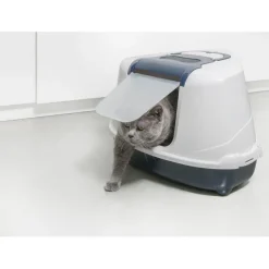 Areneros | Baños Sanitarios (areneros)^Flip Corner Azul Baño sanitario para gatos