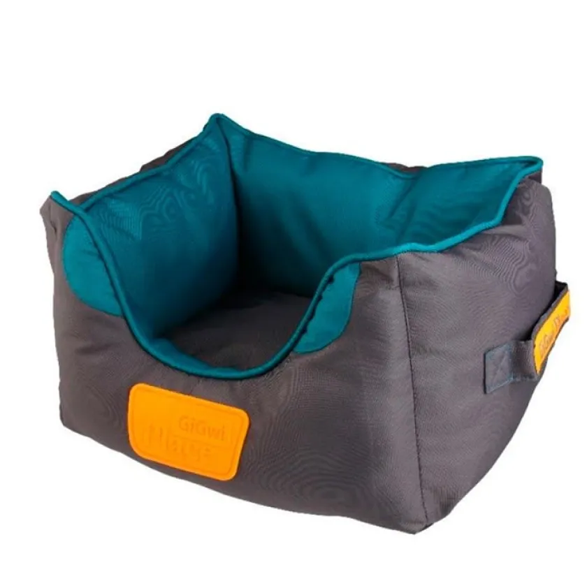 Gigwi Camas^Place Cama Cuadrada Gris con Verde Large
