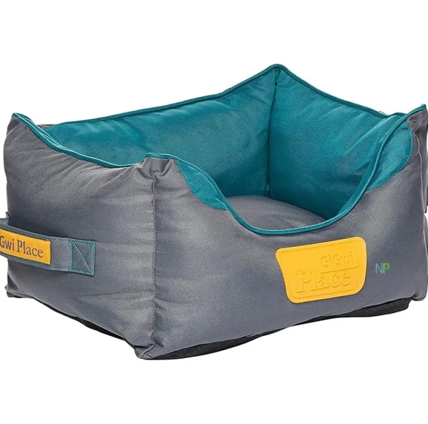 Gigwi Camas^Place Cama Cuadrada Gris con Verde Large