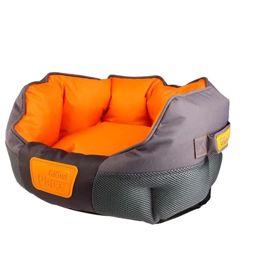 Gigwi Camas^PLACE CAMA REDONDA GRIS/NARANJO MEDIUM 65x40x20 cm