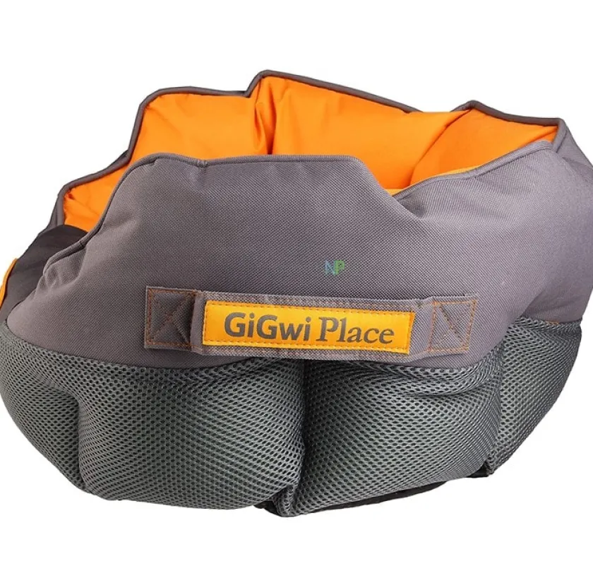 Gigwi Camas^PLACE CAMA REDONDA GRIS/NARANJO MEDIUM 65x40x20 cm