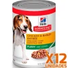 Hills Húmedos^Dog Puppy Pollo y Cebada 370gr Pack 12 Unidades