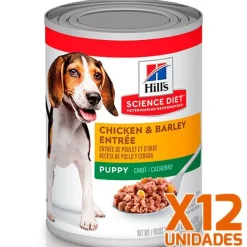 Hills Húmedos^Dog Puppy Pollo y Cebada 370gr Pack 12 Unidades