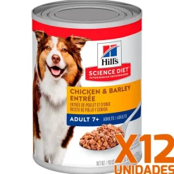 Hills Húmedos^Dog Senior Lata Pollo y Cebada 370gr X 12 Unidades