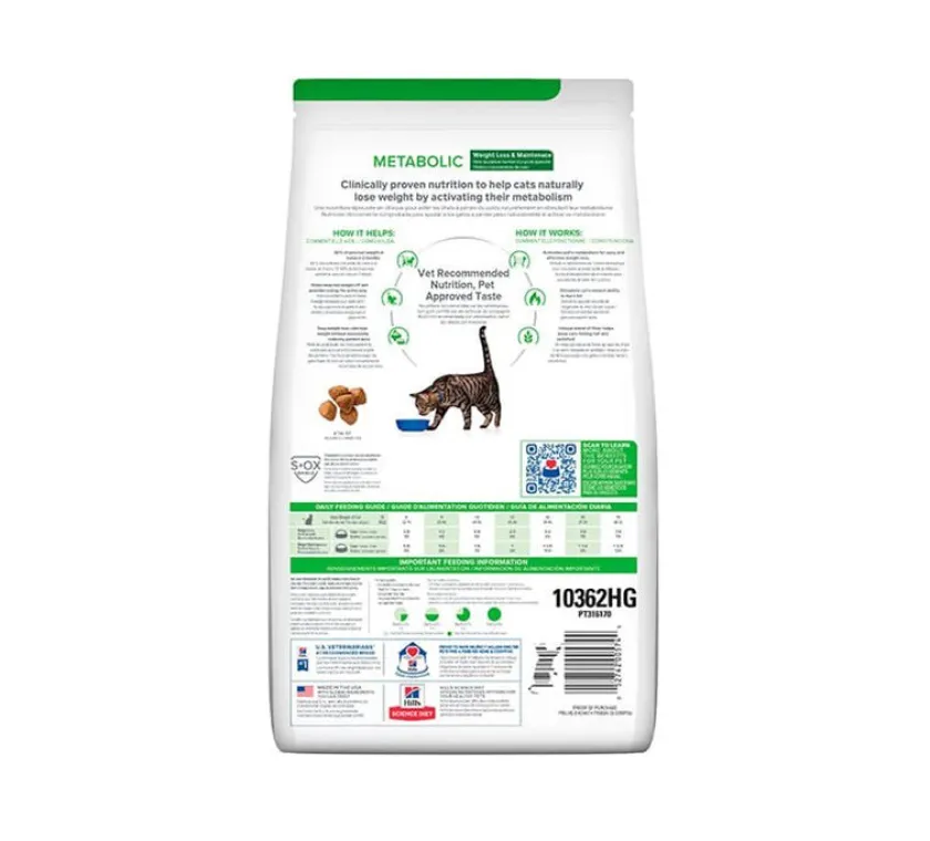 Hills Alimentación Medicada | Control Peso^Metabolic Felino 3.8kg