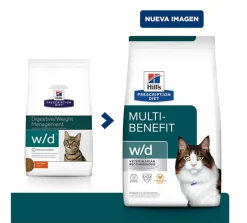 Hills Alimentación Medicada^w/d Felino Low Fat 1.8kg