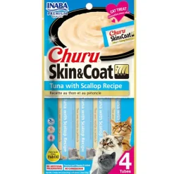 Inaba Húmedos^Churu Cat Skin Coat Atún y Ostiones 56gr