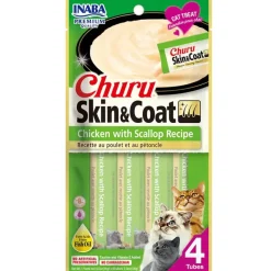 Inaba Húmedos^Churu Cat Skin Coat Pollo y Ostiones 56gr