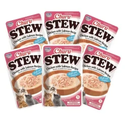 Inaba Húmedos^Churu Cat Stew Chicken Salmon 40 gr PACK 6 Unidades
