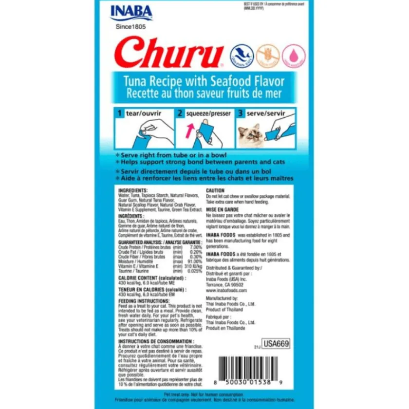 Inaba Húmedos | Control Peso^Ciao Churu Atún y Mariscos (56gr)