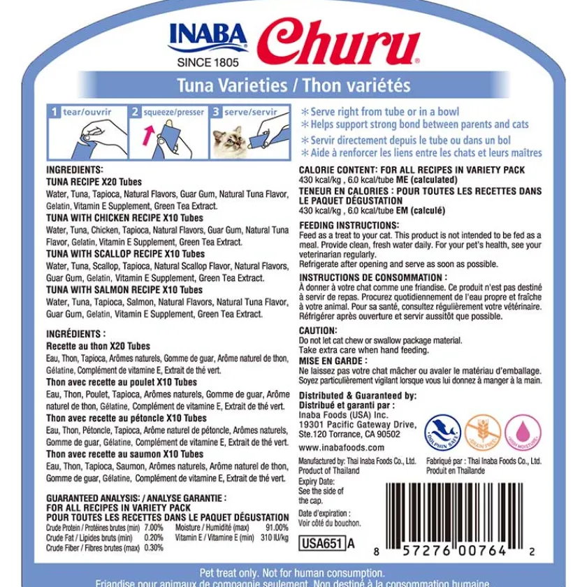 Inaba Húmedos^Ciao Churu frasco Mix Atún 50 tubos 700gr