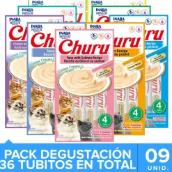 Inaba Húmedos^Ciao Churu Mix Degustación con 9 unidades (36 tubitos)