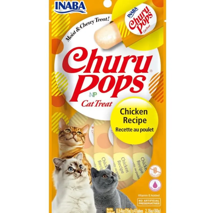 Inaba Galletas^Ciao Churu Pops Pollo 4 tubitos 60gr
