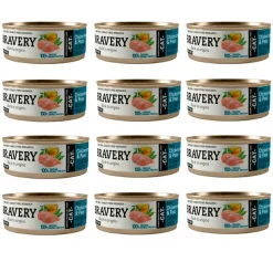 Bravery Adultos (1 A 7 Años)^Lata Alimento Húmedo Para Gato Adulto Pechuga de pollo y Arvejas 70gr x12 Un