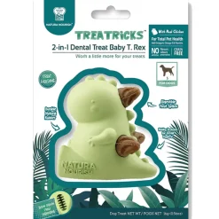 Natura Nourish Juguetes | Dentales^Treatricks Treat Bebe T-Rex Juguete con premios sabor pollo para perros