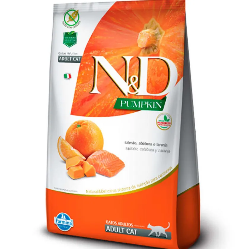 Nu0026D Adultos (1 A 7 Años)^Natural And Delicious Pumpkin Salmón Felino Adulto 1.5kg