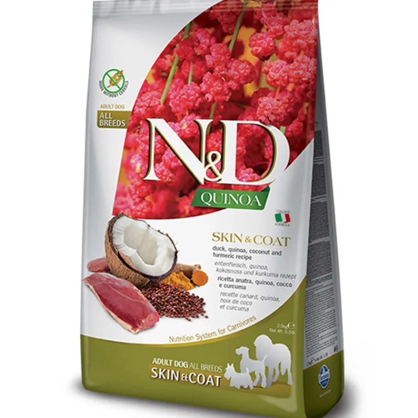 Nu0026D Adultos (1 A 7 Años)^Natural and Delicious Quinoa Skin Coat Pato para Perros 10kg