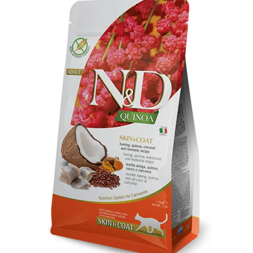 Nu0026D Adultos (1 A 7 Años)^Natural and Delicious Quinoa Feline Skin Coat Arenque 1.5kg