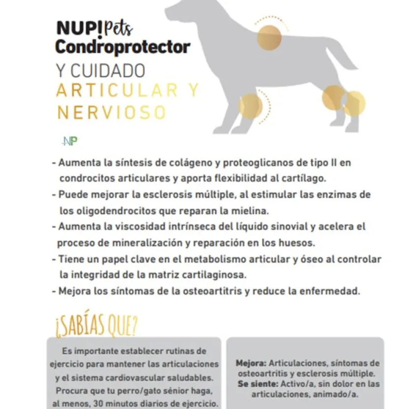 NUP!Pets Vitaminas Y Suplementos^NUP! PETS Condroprotector para perros y gatos en polvo 120gr