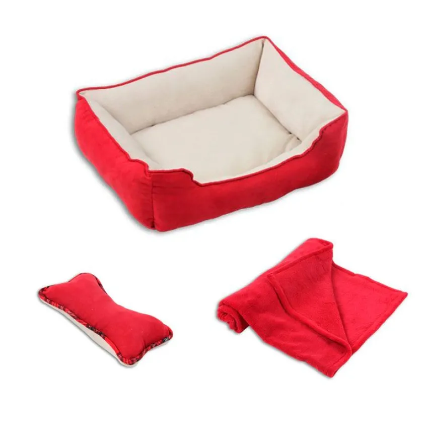 Pawise Camas | Camas^Cama + Manta + Cojín Rojo