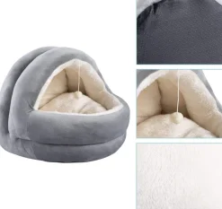 Pawise Camas^Cama Iglú Color Gris para Gatos