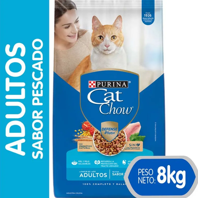 Cat Chow - Purina Adultos (1 A 7 Años)^Purina Cat Chow Adultos Pescado con Defense Plus 8kg