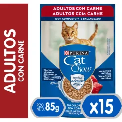 Cat Chow - Purina Húmedos^Purina Cat Chow Hydro Adultos Carne 85gr PACK 15 Unidades