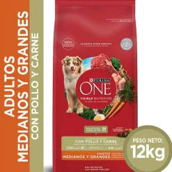 Purina One Adultos (1 A 7 Años)^PURINA® ONE® Adulto Mediano y Grande Pollo y Carne 12kg