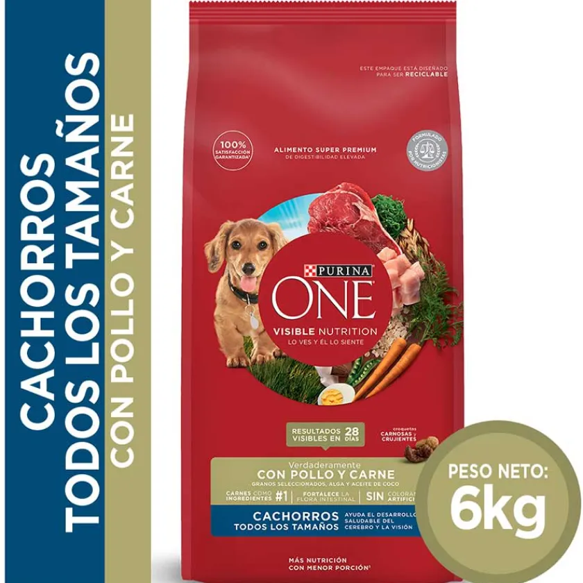 Purina One Cachorros (0 A 12 Meses)^PURINA® ONE® Cachorro Pollo y Carne 6kg