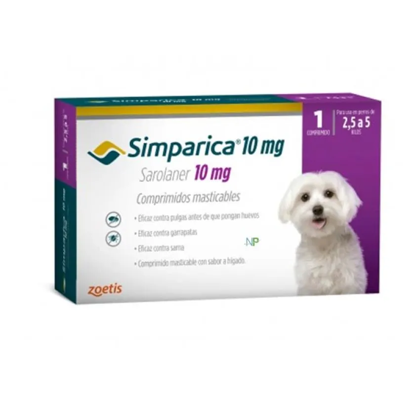 Antipulgas Y Garrapatas^Simparica 2.5 a 5kg 1 Comprimido