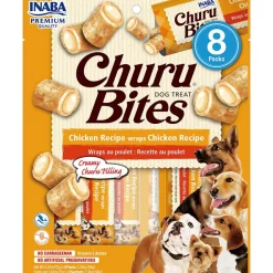 Inaba Húmedos^Snack Ciao Churu Dog Bites Pack 8 unidades Wraps de Pollo
