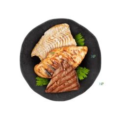 Logo Three Cats Húmedos^Three Cats Pate de Pescado, Pollo y Carne para gatos adultos 90gr